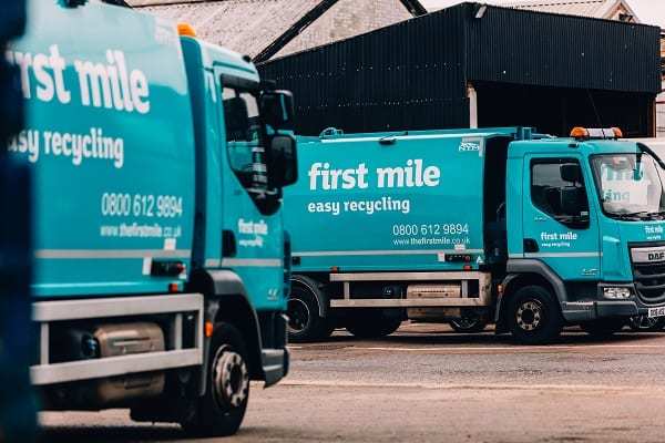 first mile trucks passing