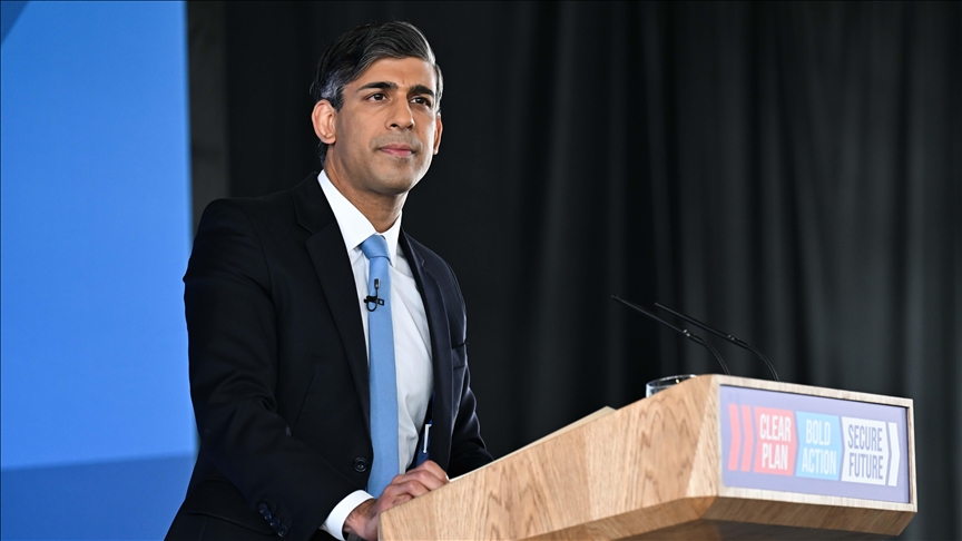 Portrait of Rishi Sunak, British Prime Minister