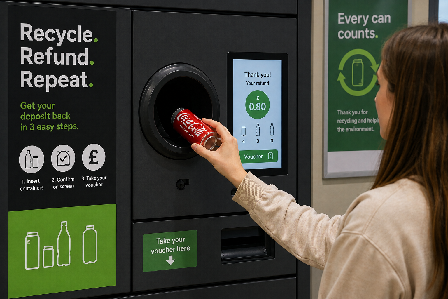 Reverse Vending Machine for automated return points as part of DRS